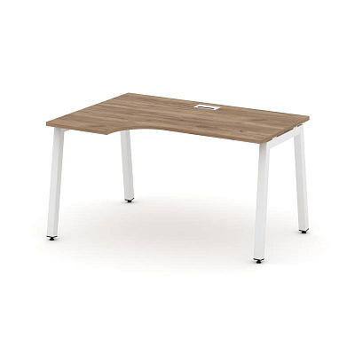 Style Project Стол рабочий эргоном. SN-5A.SPA-021(L) Дуб Табак/Металл Белый 1380*800/980*750