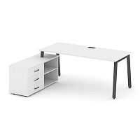 Style Project Direct Стол письменный с греденцией левой SN-6A.SRG-025.M(L) Белый/Металл Антрацит/Заг