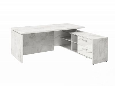 Стол с опорной тумбой FI-119R.GG Хромикс белый/Мрамор Леванто белый