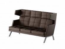 Aldo Диван трёхместный высокий с декором из пуговиц ALDB-03 Линкольн 221/Металл Серый 2010*960*1180