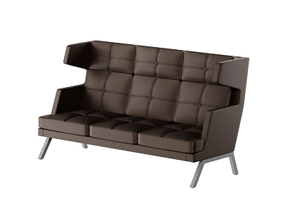 Aldo Диван трёхместный высокий с декором из пуговиц ALDB-03 Линкольн 221/Металл Серый 2010*960*1180