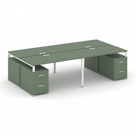 Бенч-система на 4 места с 2 опорными тумбами Concept CN.DRS-329