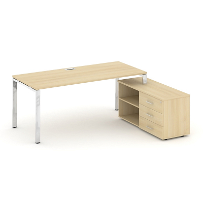 Style Project Direct Lux Стол письменный с греденцией правой M-SN-6P.SRG-026.M(R) Акация Лорка/Нержа