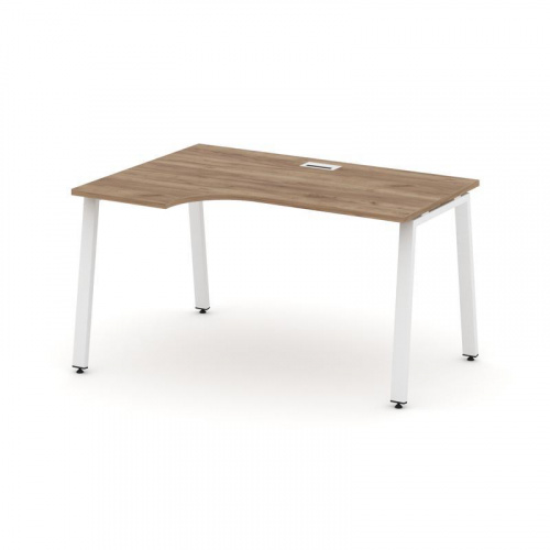 Style Project Стол рабочий эргоном. SN-6A.SPA-002(L) Дуб Наварра/Металл Белый 1580*600/980*750 фото 26
