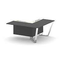 Steel Meet Завершающий угловой модуль правый MMK-PR.B.SPZOU-16(R) Антрацит/Ваниль Глянец/Нержавеющая