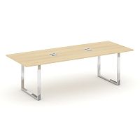 Style Project Direct Lux Стол переговорный M-SN-6O.SPRG-258 Акация Лорка/Нержавеющая Сталь/Хром 2580