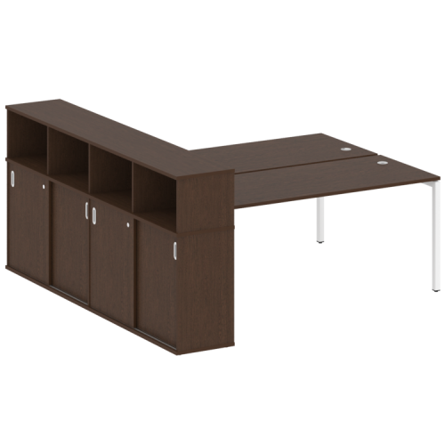 Бенч-система с шкафом-купе на П-обр. м/к Metal System Quattro 40БП.РС-СШК-4.5 фото 5