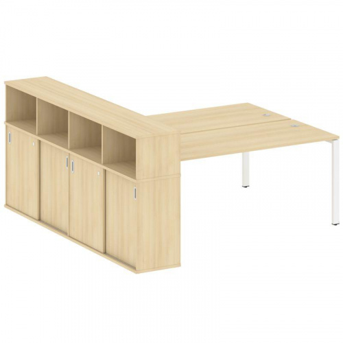 Бенч-система с шкафом-купе на П-обр. м/к Metal System БП.РС-СШК-4.5