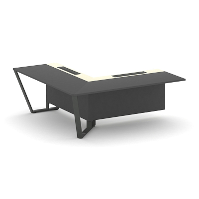 Steel Meet Завершающий угловой модуль левый KMK-PR.B.SPZOU-20(L) Антрацит/Ваниль Глянец/Металл Антра