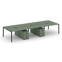 Бенч-система на 6 мест с 2 опорными тумбами Concept CN.DRS-348