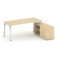 Style Project Direct Lux Стол письменный с греденцией правой M-SN-6A.SRG-026.M(R) Акация Лорка/Нержа