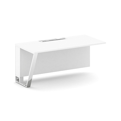 Steel Meet Завершающий модуль MFK-PR.B.SPZO-16(L) Белый/МДФ Ультраматт Белый Бриллиант/Нержавеющая с