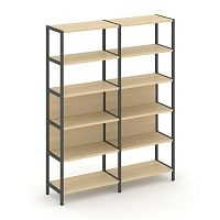 Shelf System Двухсекционный стеллаж пятиярусный SN.STM-521 Акация Лорка/Металл Антрацит 1590*400*198
