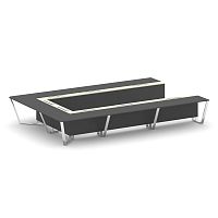 Steel Meet Стол переговорный П-образный MM-PR.B.SP-15P Антрацит/Ваниль Глянец/Нержавеющая Сталь/Хром