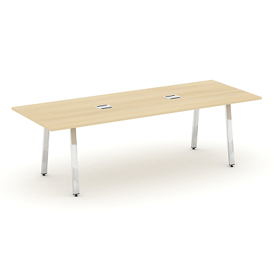 Style Project Direct Lux Стол переговорный M-SN-6A.SPRG-258 Акация Лорка/Нержавеющая Сталь/Хром 2580