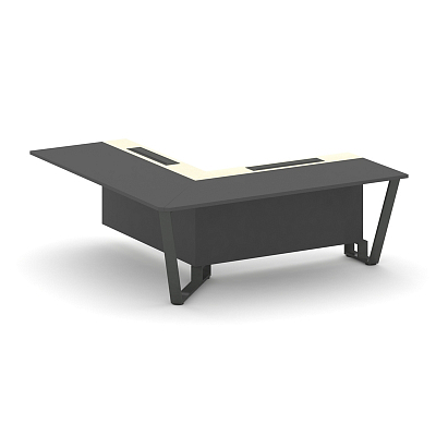 Steel Meet Проходной угловой модуль левый KMK-PR.B.SPPOU-20(L) Антрацит/Ваниль Глянец/Металл Антраци