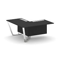 Steel Meet Завершающий угловой модуль левый MF-PR.B.SPZOU-16(L) Черный/МДФ Ультраматт Черный/Нержаве