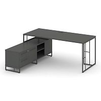 Rift Direct Стол руководителя на опорной тумбой RF.SRT-25 (L) Антрацит/Металл Антрацит 1780*1600*750