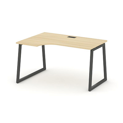 Style Project Стол рабочий эргоном. SN-4T1.SPA-002(L) Акация Лорка/Металл Антрацит/Заглушка Пластик