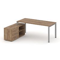 Style Project Direct Стол письменный с греденцией левой SN-6P.SRG-026.M(L) Дуб Табак/Металл Серый/За