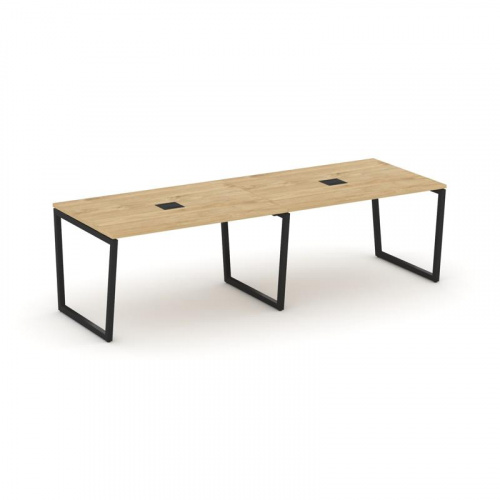 Style Project Стол переговорный SN-4T2.SPRG-012 Акация Лорка/Металл Антрацит/Заглушка Металл Антраци Style Project Стол переговорный SN-4T2.SPRG-012 Акация Лорка/Металл Антрацит/Заглушка Металл Антраци