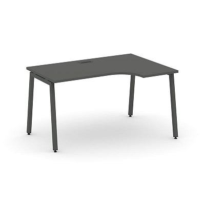 Style Project Стол рабочий эргоном. SN-4A.SPA-011(R) Антрацит/Металл Антрацит 1380*700/980*750