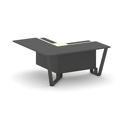 Steel Meet Проходной угловой модуль левый KMK-PR.B.SPPOU-16(L) Антрацит/Ваниль Глянец/Металл Антраци