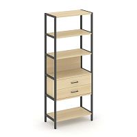 Shelf System Односекционный стеллаж пятиярусный с ящиками SN.STM-512 Акация Лорка/Металл Антрацит 81