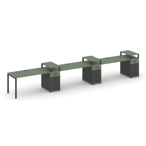 Бенч-система на 3 места с 3 опорными тумбами Concept CN.ORS-458 фото 2