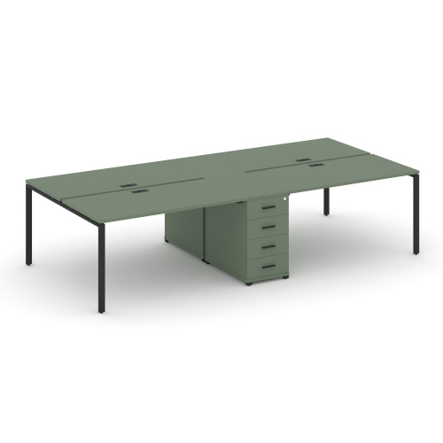 Бенч-система на 4 места с 1 опорной тумбой Concept CN.DRS-417