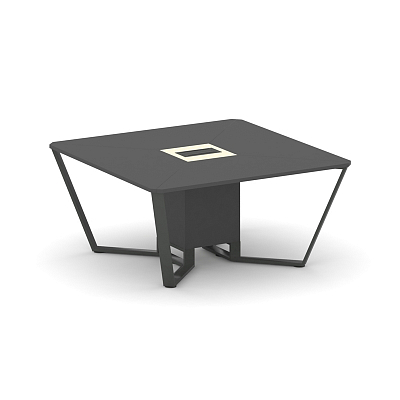 Steel Meet Стол переговорный квадратный KMK-PR.B.SP-08 Антрацит/Ваниль Глянец/Металл Антрацит 1600*1