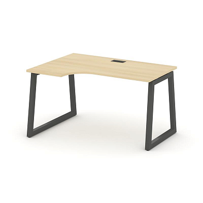 Style Project Стол рабочий эргоном. SN-5T1.SPA-022(L) Акация Лорка/Металл Антрацит/Заглушка Пластик