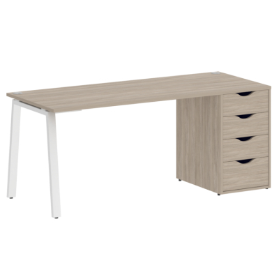 Home Office Стол письменный VR.SP-3-178.4.A Дуб Аттик/Металл Белый 1780*720*750