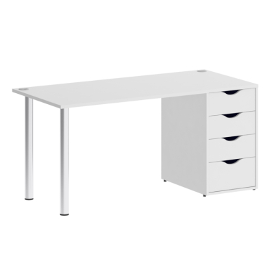 Home Office Стол письменный VR.SP-3-158.4 Белый Бриллиант/Хром 1580*720*750