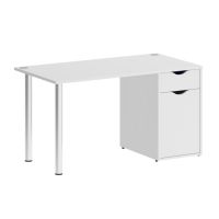 Home Office Стол письменный VR.SP-3-138.1 Белый Бриллиант/Хром 1380*720*750