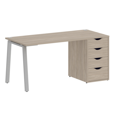 Home Office Стол письменный VR.SP-3-158.4.A Дуб Аттик/Металл Серый 1580*720*750