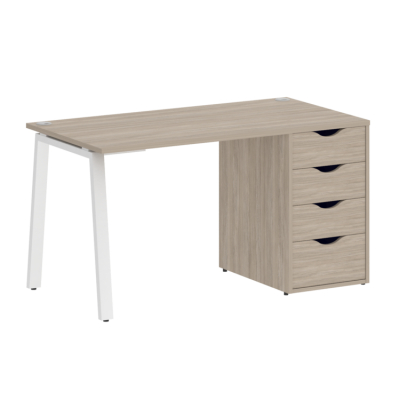 Home Office Стол письменный VR.SP-3-138.4.A Дуб Аттик/Металл Белый 1380*720*750