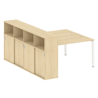 Бенч-система с шкафом-купе на П-обр. м/к Метал систем БП.РС-СШК-4.3