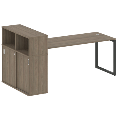 Стол офисный с шкафом-купе на О-обр. м/к Метал систем Quattro 40БО.РС-СШК-3.5